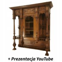 WITRYNA NADSTAWA NA KOMODĘ KREDENS BUFET SECESJA LITY DĄB