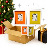 4X ZESTAW RAMKA NA ZDJĘCIA SHADOW BOX FOTO DEKORACJA PAMIĄTKA PREZENT DUŻA