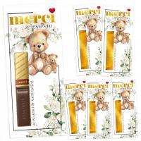 Благодарность гостям MERCI на Крещение годовалая свадьба-6 штук [E045]