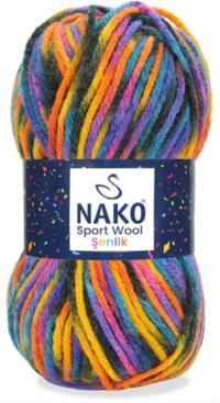 Пряжа NAKO SPORT WOOL SENLIK 100 г/120 м mix 87740