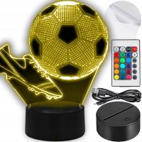 Lampka Nocna Piłka Nożna Korki dla Dzieci Piłkarza 3D LED Kolory RGB Pilot