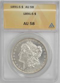 19.vv.USA, 1 DOLAR 1891 S ANACS AU58