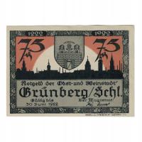 Banknot, Niemcy, Grunberg Stadt, 75 Pfennig, perso