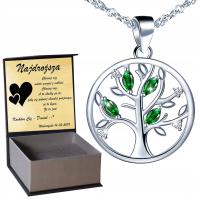 Ожерелье Дерево Удачи Серебро 925 Стразы Гравер Подарок Для Женщины