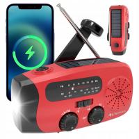 Radio przenośne JB Tacticals, AM/FM, latarka LED, wodoodporne, czerwone