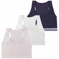 3x Biustonosz miękki top dla dziewczynki bawełniany 3-pak Moraj 134