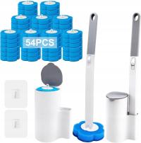 JEDNORAZOWA SZCZOTKA DO CZYSZCZENIA WC TOALETY ANTYBAKTERYJNA + 54 WKŁADY