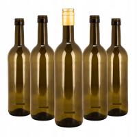 15x Butelki do wina ZAKRĘCANE + ZAKRĘTKI 750 ml OLIWKOWE butelki na wino