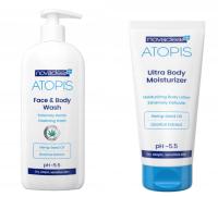 ATOPIS ZESTAW PŁYN DO MYCIA TWARZY CIAŁA 500ml + NAWILŻAJĄCY BALSAM 200ml