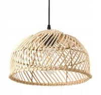 Lampa Styl Boho Wisząca Rattanowa Pleciona Naturalna 1xE27 Sufitowa