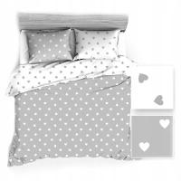 Poszwa 140x200 biała szara serca serduszka