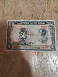 Kongo Belgijskie - 50 Franków - 1948 - bardzo rzadki