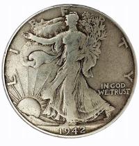 USA - Walking Liberty Half Dollar - 1942- jakość Fine