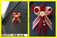 Kotylion dla Gości z dżetami. krem/bordo - KOTG-M8-NR06