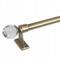 MINI KARNISZ zazdrostka z kryształkiem 80 cm ROZSUWANY do 100 cm ZŁOTY