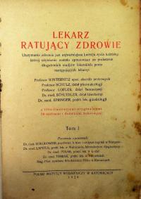 Lekarz ratujący zdrowie Tom 1 1929 r.