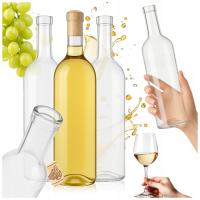 10x szklane butelki do WINA z KORKAMI Bordeaux 750 ml butelka na wino biała