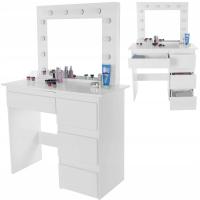 TOALETKA KOSMETYCZNA Z LUSTREM LED BIAŁA