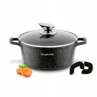 Маленький индукционный горшок 2,4 л крышка 20 см мраморный горшок антипригарный Pollo