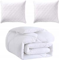 ПОЛНЫЙ КОМПЛЕКТ ОДЕЯЛО ВСЕСЕЗОННЫЙ АНТИАЛЛЕРГЕННЫЙ 160X200 2 ПОДУШКИ 70X80 БЕЛЫЙ