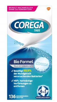 Corega Tabs Bio Formula tabletki do czyszczenia protez zębowych 136szt.
