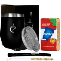 Черный Термолидный набор Taragui для yerba mate: термальный matero, bombilla