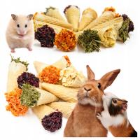 ROŻKI MINI PRZYSMAKI KARMA ZIOŁA PRZEKĄSKA DLA KRÓLIKA ŚWINKI CHOMIKA