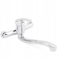 СМЕСИТЕЛЬ ДЛЯ КУХОННОЙ РАКОВИНЫ, НАСТЕННЫЙ ДЛИННЫЙ НОСИК, ПОДВИЖНЫЙ ХРОМ