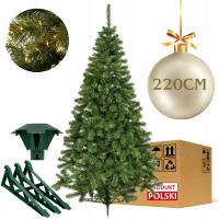 CHOINKA SZTUCZNA 220CM GĘSTA JODŁA PREMIUM POLSKA PRODUKCJA JAK ŻYWA+STOJAK