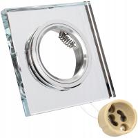 SZKLANA DEKORACYJNA LUSTRZANA OPRAWA LED HALOGENOWA GU10 SUFITOWA 230V