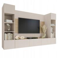 meblościanka DEROMI I nowoczesny zestaw mebli beż piaskowy