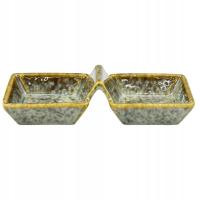 Miseczka do dipów i przekąsek podwójna Limon Verde 17,5x8x4,5 zielona