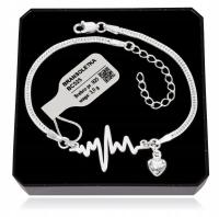 Браслет серебряная линия жизни ритм ЭКГ сердца