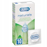 DUREX Naturals Prezerwatywy Nawilżane Cienkie 10 sztuk Łagodne dla Niej