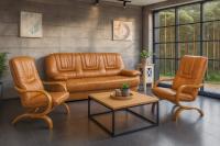 Набор Finka 311 натуральная кожа, диван-кровать, ткань, разные цвета на выбор