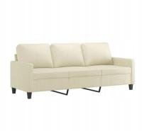 3-osobowa sofa, kremowa, 180 cm, sztuczna skóra VidaXL