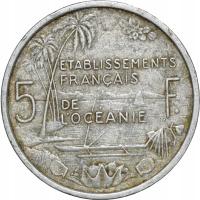 Oceania Francuska 5 franków 1952