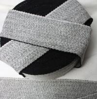 Krajka Ręcznie Tkana, Owijacze 8 cm, BIAŁO - CZARNY 100% wełna 1 metr