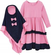 Розовый темно-синий абайя для девочки платье плед 110 см