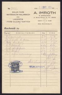'WARSZAWA - SKŁAD FARB I MATERIAŁÓW MALARSKICH 1934