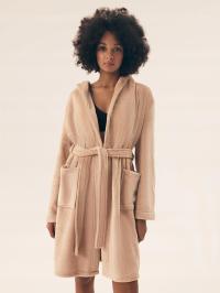 HENDERSON женский халат теплый с капюшоном Brid 42877 бежевый