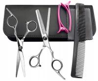 NOŻYCZKI FRYZJERSKIE DEGAŻÓWKI PROFESJONALNY ZESTAW XXL DO WŁOSÓW 7W1 ETUI