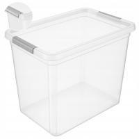 Pojemnik plastikowy 80L z pokrywą zamykany na przezroczysty duży box