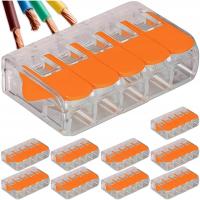 SZYBKOZŁĄCZKA ZŁĄCZKA PRZEWODOWA INSTALACYJNA DŹWIGNIA 5-TOROWA 4MM 10 SZT