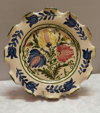 Stary ceramiczny talerz, patera w kwiaty