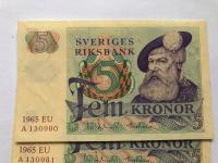 Szwecja Pick 51A banknot 5 koron seria EU UNC