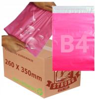 Foliopaki Kurierskie rozowe 260x350 B5 worek foliopak MOCNE różowe 50 szt.