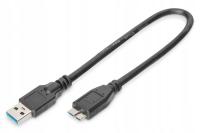 Kabel Digitus USB - microUSB typ B 0,25 m czarny