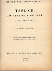 Łobaczewska TABLICE DO HISTORII MUZYKI Z OBJAŚNIENIAMI Tekst do tablic 1949