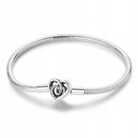 CHARMS Bransoletka modułowa Srebrna 925 Cyrkonie SERCE + PUDEŁKO